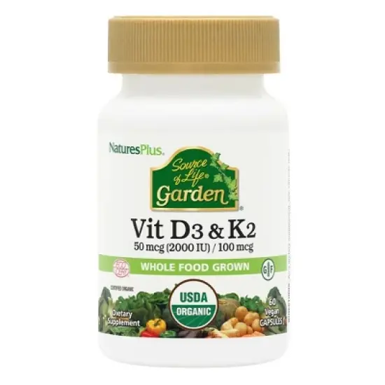 Source of Life Garden VIT D3 2000IU/K2 100 MCG by Nature's Plus  -  60 Capsule image {3}
