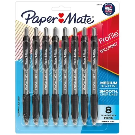 Paper Mate Profile Ballpoint Pen Medium Point Black Ink 8 Pack (2095460) image {6}