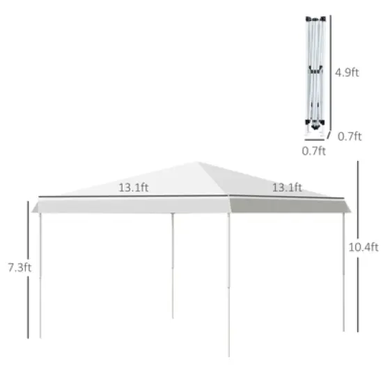 DSVIMOY 13'*13' Pop Up Canopy Tent, Outdoor Instant Gazebo Sun Shade Shelter for Catering, Wedding, White, 157.2"*157.2"*124.8" image {2}
