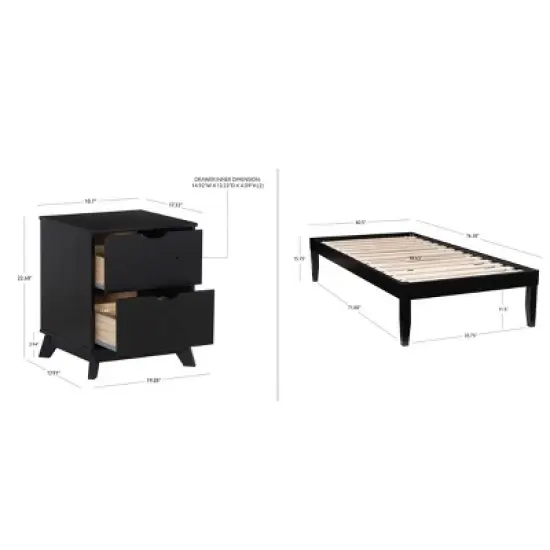 Powell Pensy Twin Platform Bed and Nightstand image {19}
