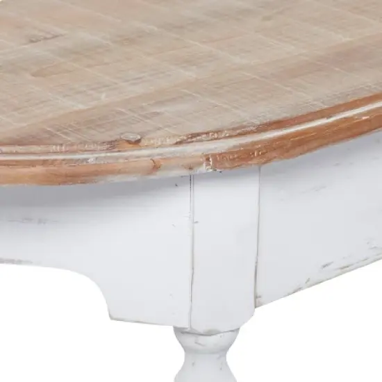 Farmhouse Half Moon Wood Console Table White - Olivia & May image {13}