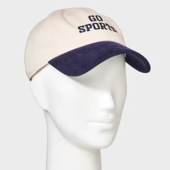 Go Sports Two-Toned Baseball Hat - Universal Thread&trade; Beige/Navy Blue image {1}