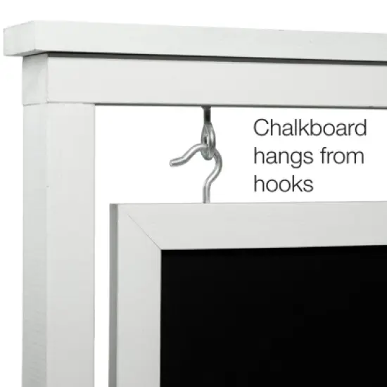 Excello Global Products 30"x21" Swinging Wood Chalkboard (White) image {2}