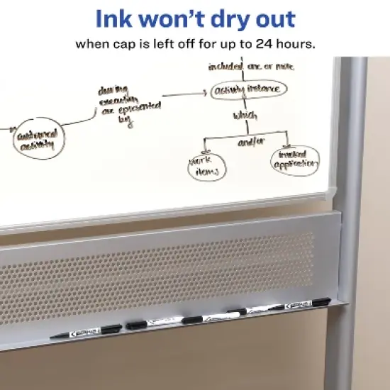 Avery Marks A Lot Pen-Style Dry Erase Markers, Bullet Tip, Nontoxic, Black, 6 Pack (24483) image {4}