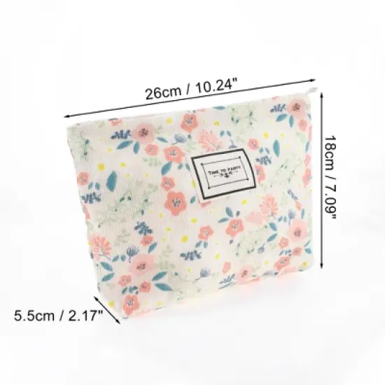 Unique Bargains Women Durable Drawstring Cosmetic Bag Beige 1 Pc image {1}