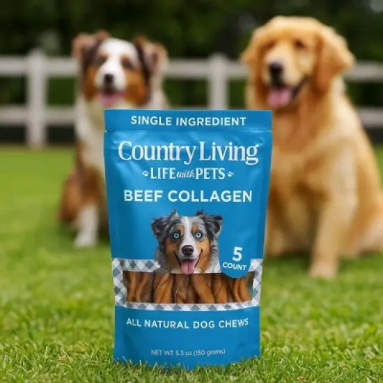Country Living 6&rdquo; Braided Collagen Sticks for Dogs &ndash; 5 Count Bag &ndash; All-Natural, Long-Lasting Dog Chews image {4}