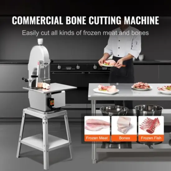 VEVOR Electric Meat Saw, 1800W Stainless Vertical Cutter, 19.1"x15" Workbench, 7.09" Cutting Thickness, Includes 5 Blades image {2}