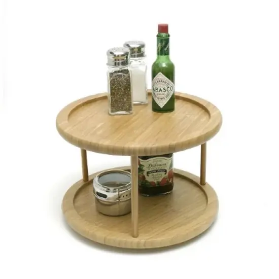 YBM HOME Bamboo Lazy Susan Single Turntable image {4}