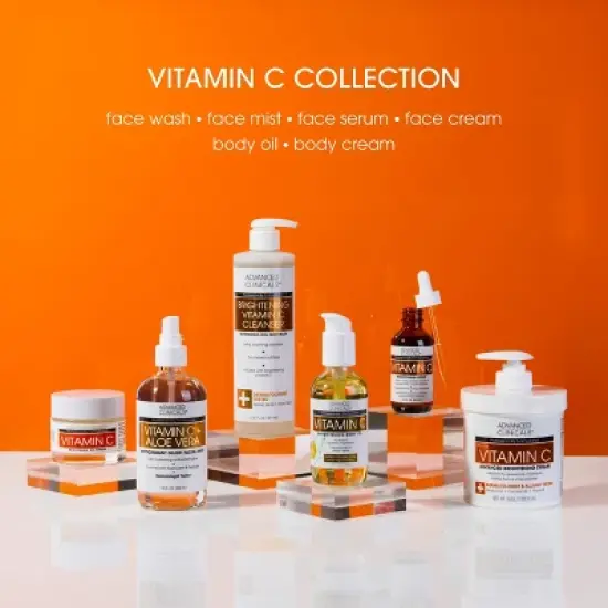 Advanced Clinicals Vitamin C Body Lotion + Vitamin C Face Serum for Brightening and Dull Skin. Two Piece Set image {12}