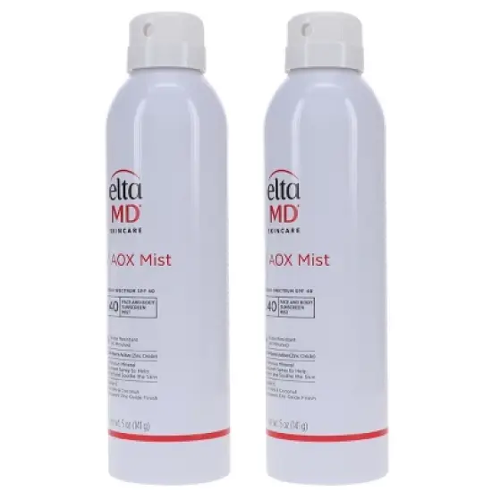 EltaMD UV AOX Mist Broad Spectrum SPF 40 Face and Body Sunscreen 5 oz 2 Pack image {1}