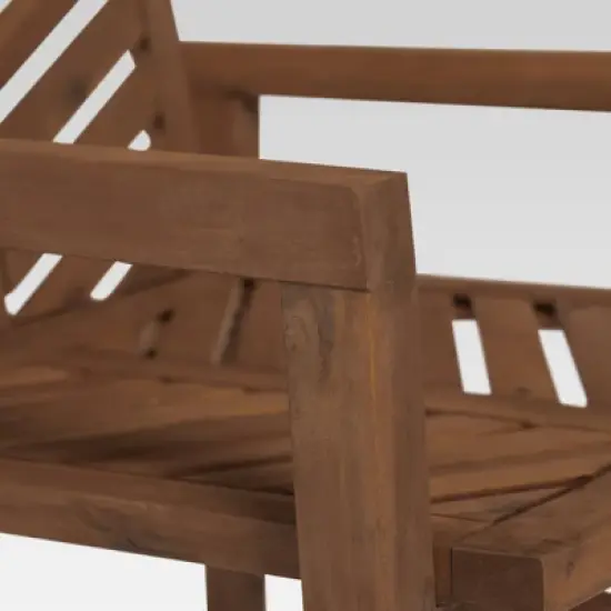 3pc Slatted Chevron Acacia Wood Patio Chat Set - Saracina Home image {4}