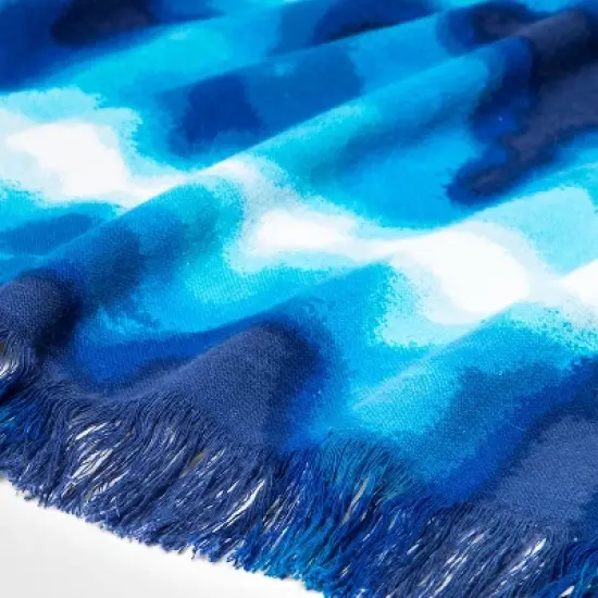 Oversized Tie-Dye Beach Towel Navy Blue - Sun Squad&trade;: 100% Cotton, Jumbo Size, Lightweight, Machine Washable image {2}