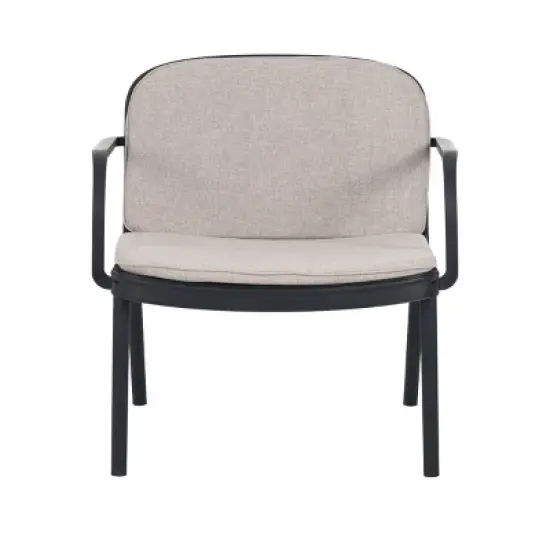 Outdoor Lounge Chair Set of 2 with Ergonomic Design, Frame Beige Cushion Club Chairs for Patio or Balcony-Maison Boucle image {4}