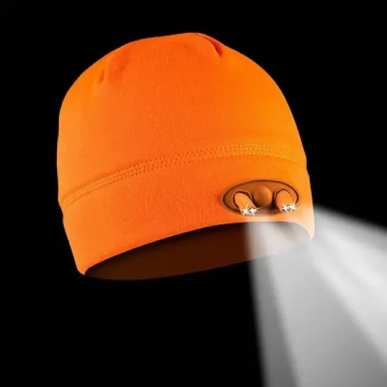POWERCAP Adult 4 LED Compression Fleece Cap - Blaze Orange image {1}