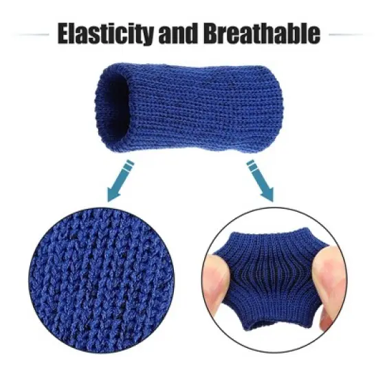 Unique Bargains Black Beige Blue Breathable Finger Sleeves Thumb Braces Support Elastic Compression Protectors for Arthritis Trigger Finger 30pcs image {3}