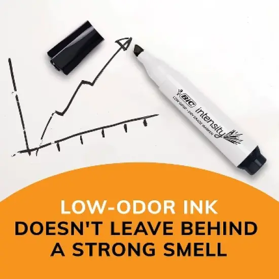 Bic Great Erase Grip Chisel Tip Dry Erase Marker Black Dozen GDEM11BK image {8}