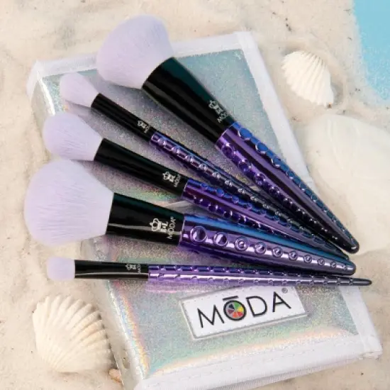MODA Brush Mythical Sea Witch 6pc Travel Sized Makeup Brush Flip Kit, Includes Powder, Complexion, Eye Brushes, and Flip Case image {4}