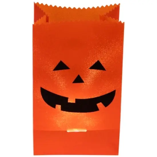 Northlight Lighted Jack-O-Lantern Halloween Outdoor Luminary Pathway Markers - 9.5" - Set of 3 image {5}