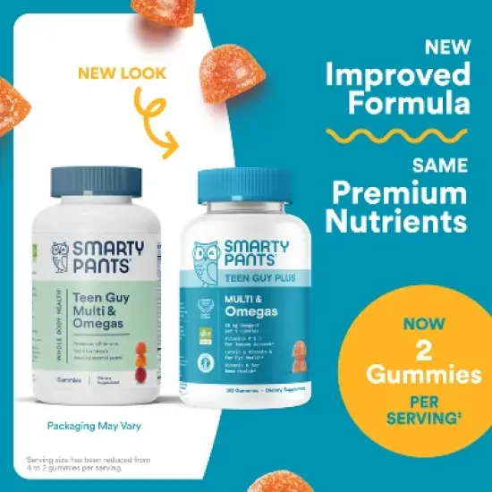 SmartyPants Teen Guy Plus Multivitamin & Omegas Gummies with Vitamins C, D3, B12 & Zinc - 60ct image {2}