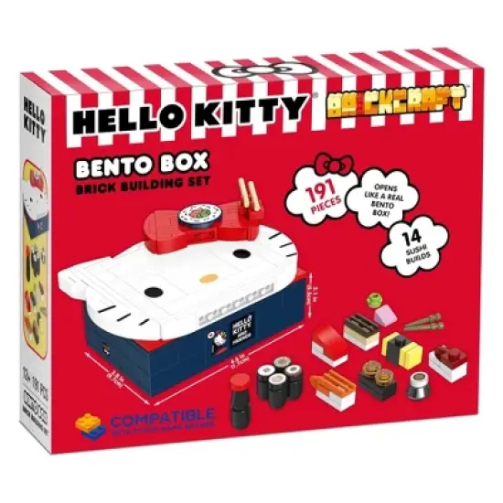 Brickcraft Sanrio Hello Kitty Bento Box 191 Piece Brick Building Set image {6}