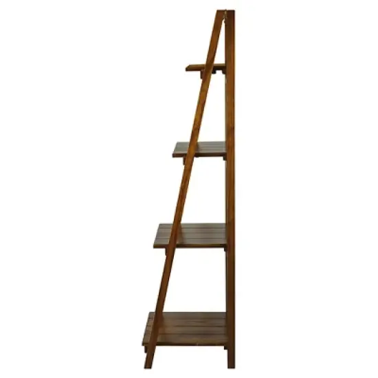 60" Folding Slatted Bookcase-4 Shelf image {1}
