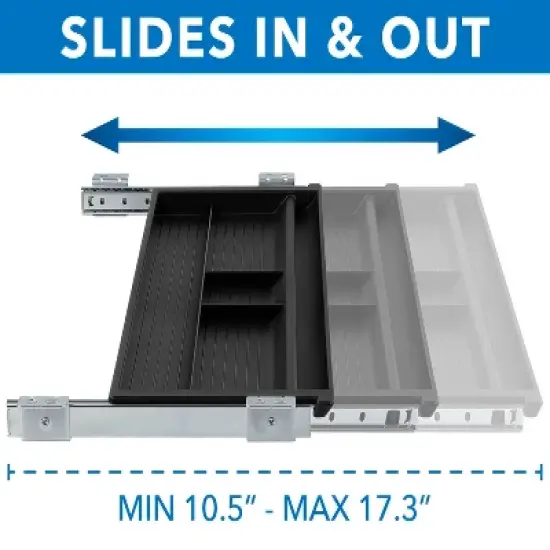 Mount-It! Under Desk Slide Out Pencil Drawer,  Slide Out Under Desk Tray for Storage of Pen, Pencil and Other Office Essentials image {3}