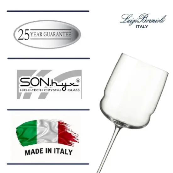 Luigi Bormioli Grandioso Cabernet/Merlot 22 oz. Wineglass, Set of 4, Titanium Reinforced Stem, Made of SON-hyx Crystal, Made in Italy image {2}