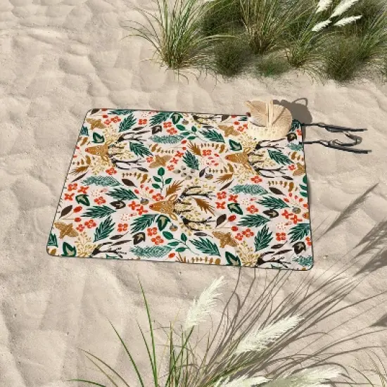 Marta Barragan Camarasa Christmas in the wild nature Picnic Blanket -Deny Designs image {2}