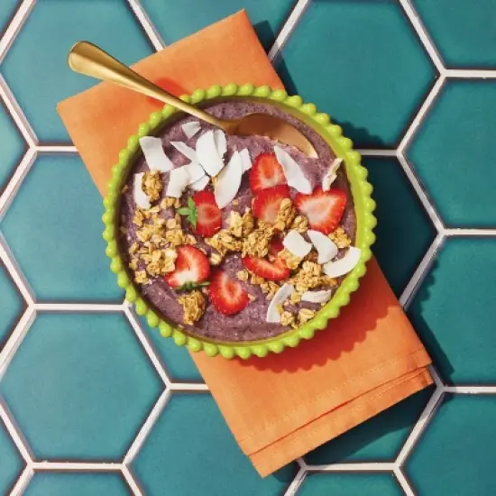 4pc Beaded Stoneware Bowl Set Pink/Teal/Light Green/Blue - Tabitha Brown for Target: Microwave & Dishwasher-Safe Serving Set image {1}