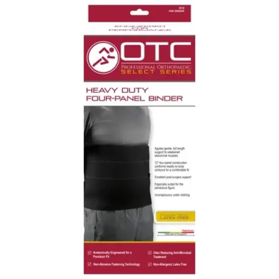 OTC Abdominal Binder, Four-Panel Body, Heavy Duty 12-Inch, Select Series, Black image {2}