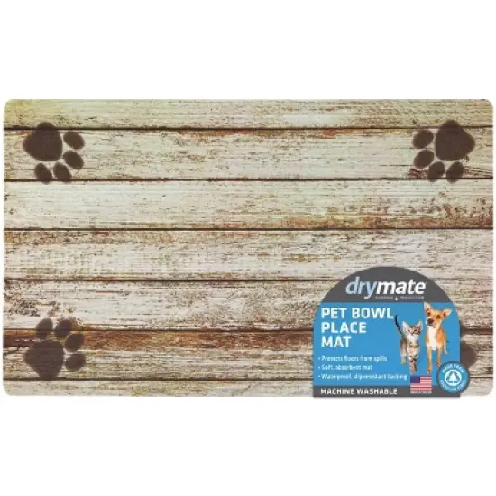 Drymate 12"x 20" Feeding Placemat for Cats and Dogs - Wood Tan image {5}