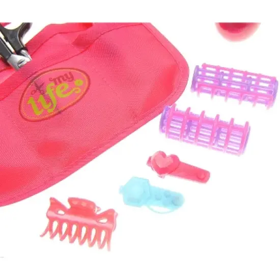 Link Worldwide Little Beauty Salon Fashion Set With Hair Dryer, Curling Iron, Mirror, Scissors, Hair Brush and More - Pink image {4}