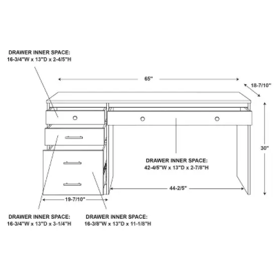 Vanessa Desk 1 File Cabinet - Linon image {15}