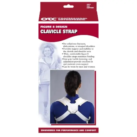 OTC Clavicle Strap, Figure-8 Style, Shoulder Support, White image {2}