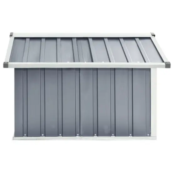 vidaXL Garden Shed Grey Galvanized steel Standard Durable Garden Shed image {5}