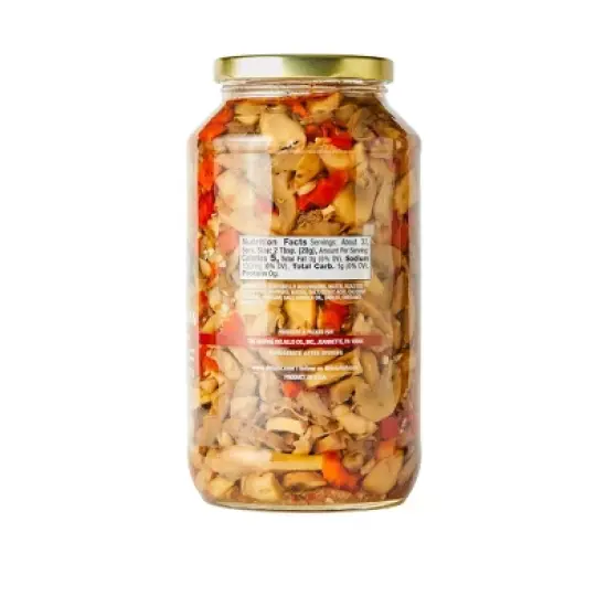 DeLallo Portobello Mushrooms and Roasted Peppers, 32 oz Jar, (4 Pack) image {4}