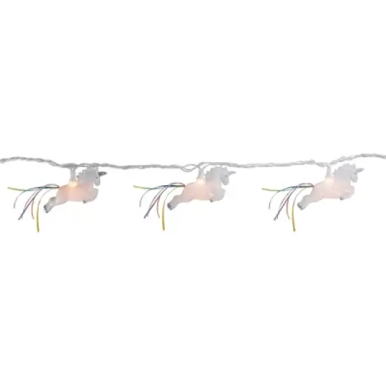 Northlight Unicorn with Ribbon Tail Novelty String Lights - 6 ft White Wire - 10ct image {2}