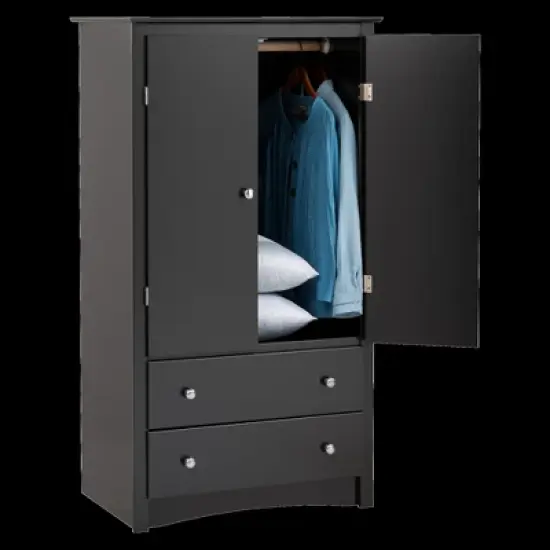 Clothing Armoire Black - Prepac image {5}