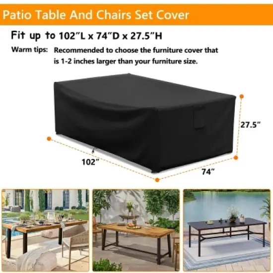 Akefit Waterproof Heavy Duty Outdoor Furniture Cover Patio Garden Protector 109 Inch image {1}