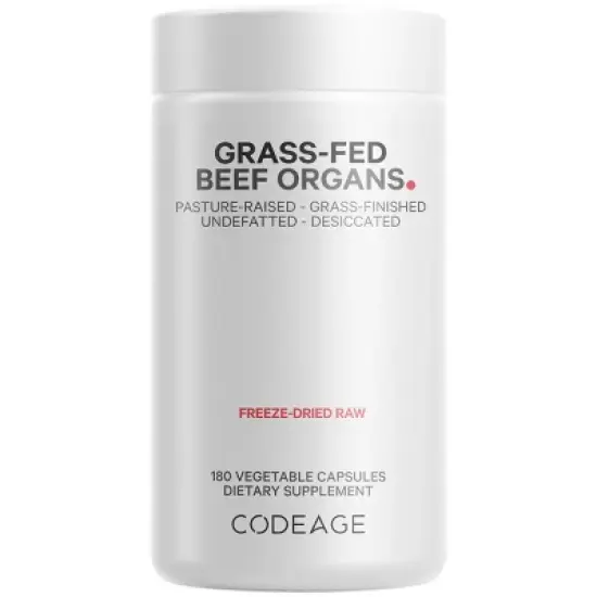 Codeage Grass-Fed Beef Organs Pasture-Raised Non-Defatted Glandular Supplement - 180ct image {16}