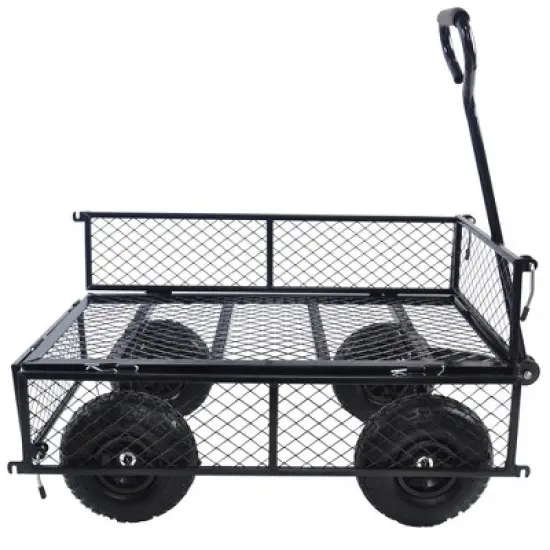 Wagon Garden Cart with 180-degree Steering Range Handle image {10}