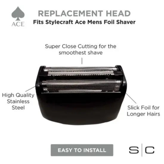 StyleCraft Replacement Ace Men's Shaver Stainless Steel Foil Head image {5}