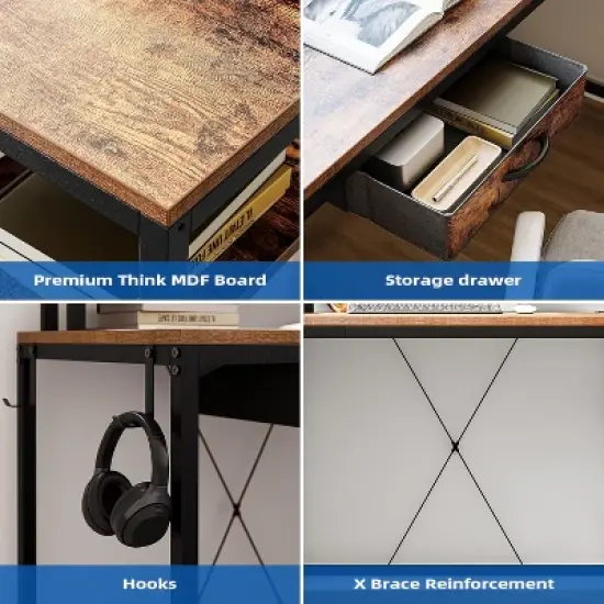 L Shaped Gaming Desk, Home Office Desk with File Drawer, 68" Computer Desk image {4}