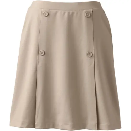 Lands' End Lands' End School Uniform Women's Ponte Button Front Skort image {4}
