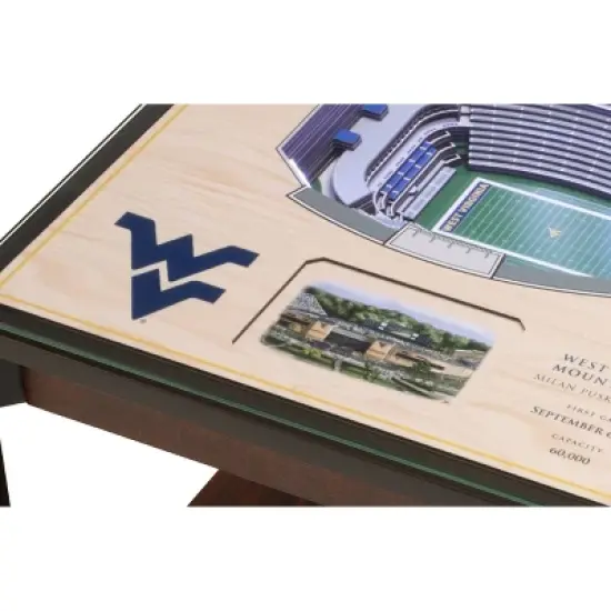 NCAA West Virginia Mountaineers 25-Layer StadiumViews Lighted End Table image {3}