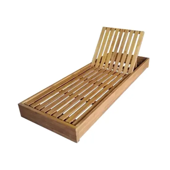 Christopher Knight Home Mira Outdoor Adjustable Acacia Wood Chaise Lounge with Cushion (Set of 4) image {5}