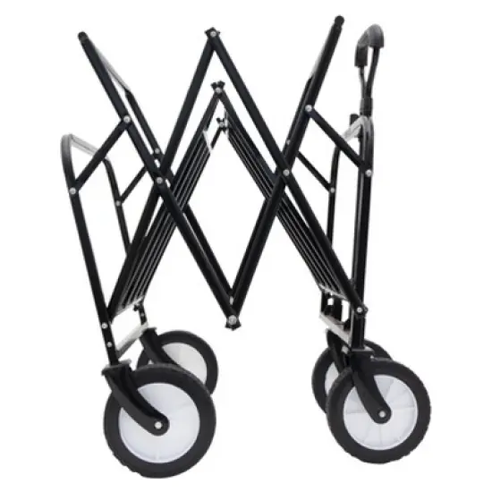 DOMETOUR Collapsible Foldable Wagon Cart with Straps, All-Terrain Wheels, 360lbs Capacity for Camping, Shopping, Sports, Gardening, Fishing, Black image {6}