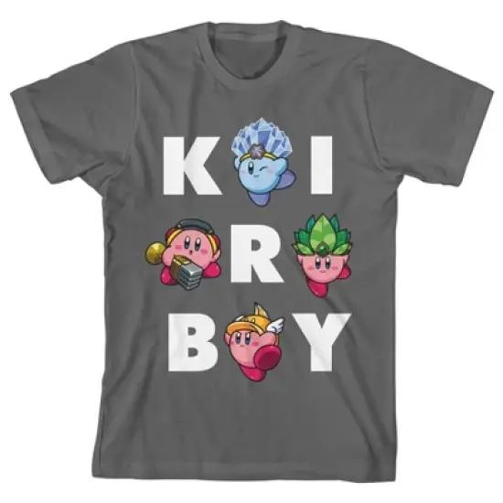 Kirby Transformations Youth Charcoal T-shirt image {5}