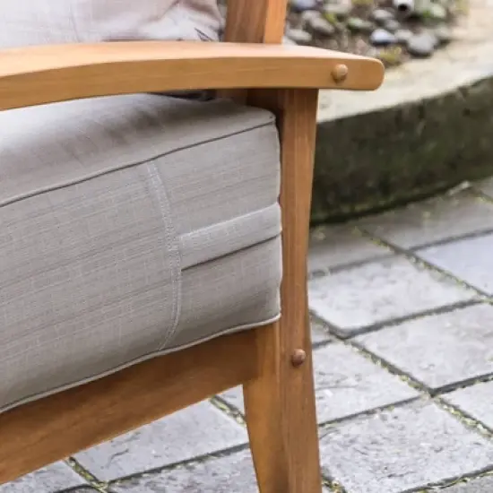 Caterina Teak Patio Sofa with Cushion - Beige - Cambridge Casual image {8}