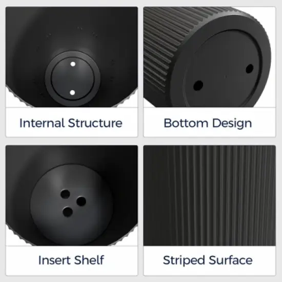 NAYSAYE Planter 2PCS Tall Indoor and Outdoor Planter Pot Large Flower Cone Striped Plastic Flower Pot for Home Garden Patio image {4}